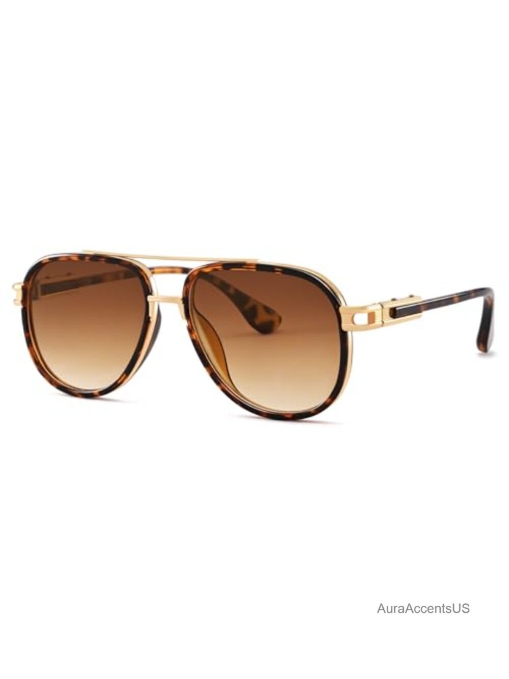 Oversized Aviator Sunglasses Metal Gradient Shades UV400 Retro